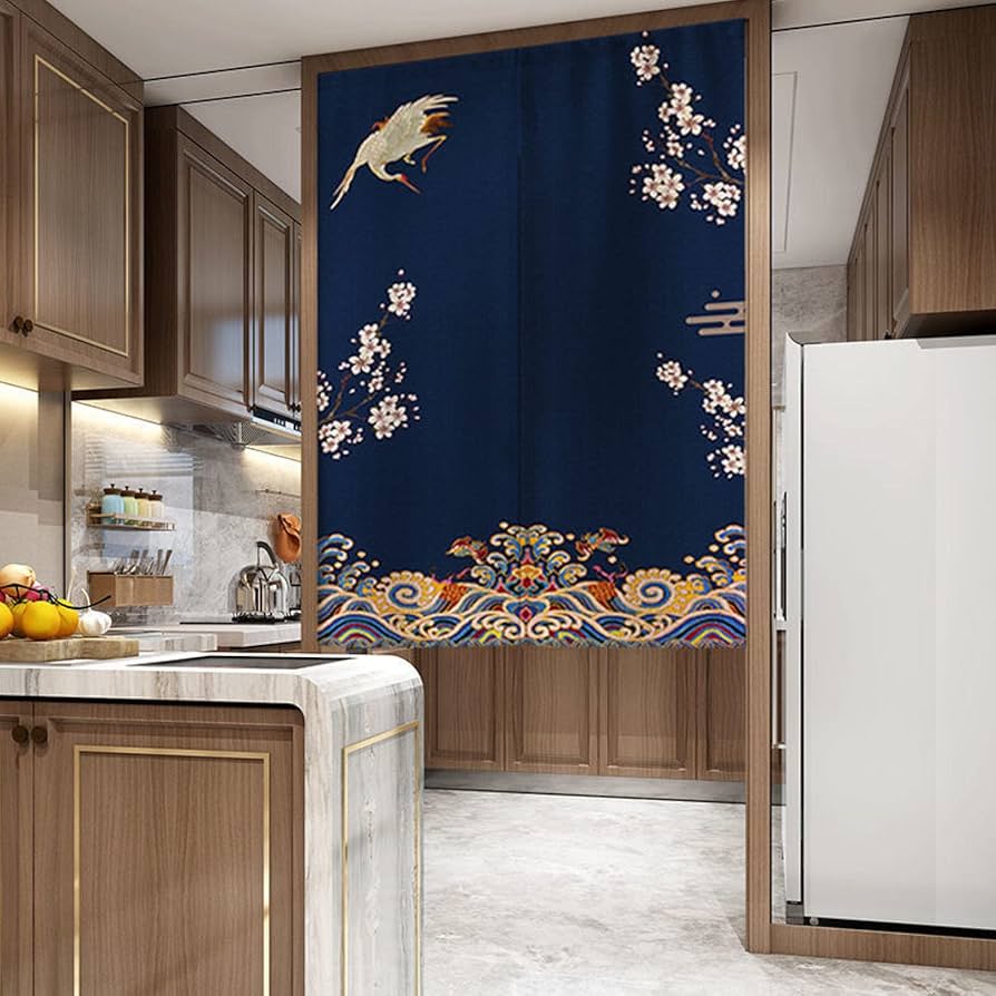 Amazon｜カフェカーテン 小窓用 のれん 80*120cm キッチン 混紡